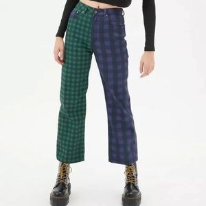 Ragged Priest Jeans plaid multi plaid purple and green denim - 29